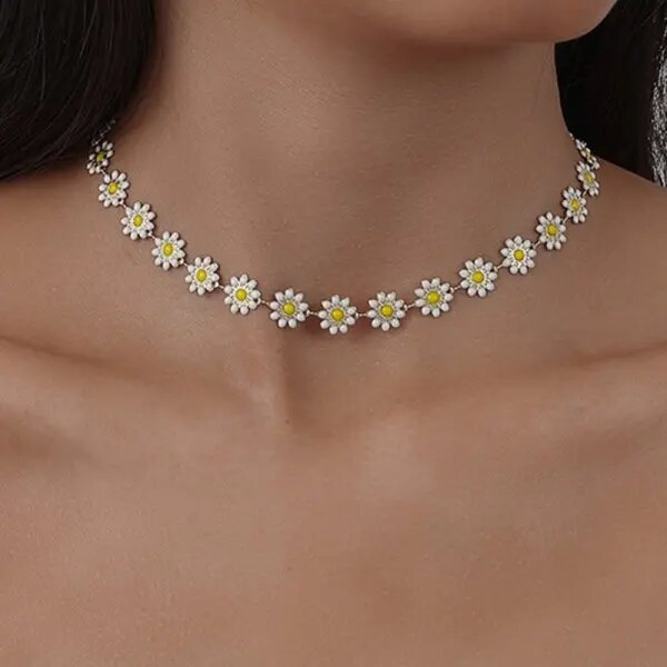 Daisy Bloom Double Layer Necklace