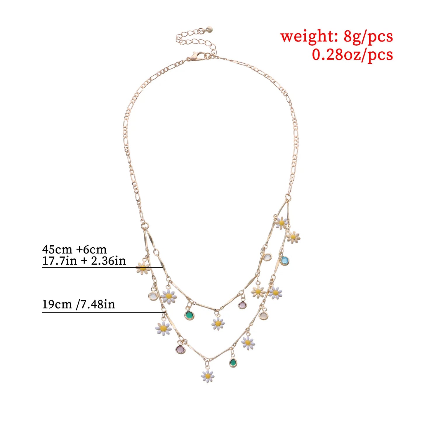 Daisy Bloom Double Layer Necklace